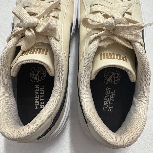 Puma Womens Platforms 390758-08 Beige & Black Sneakers With Lace-Up Closure - Picture 8 of 16